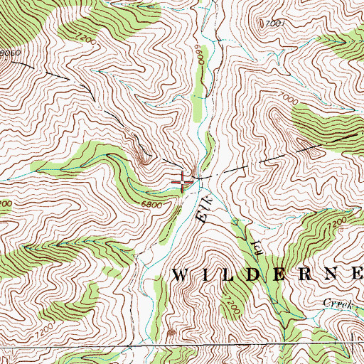 Topographic Map of Blind Creek, WY