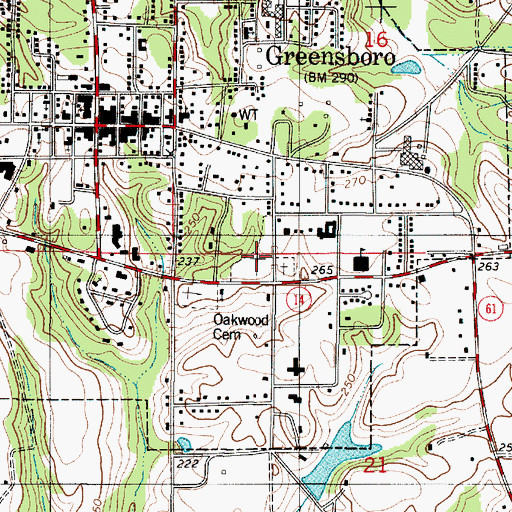 Topographic Map of Greensboro Cemetery, AL