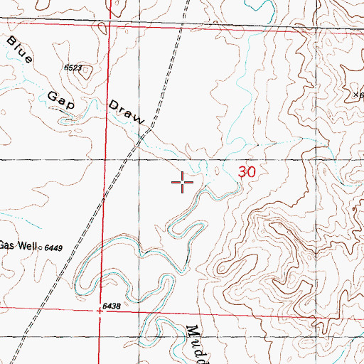 Topographic Map of Blue Gap Draw, WY