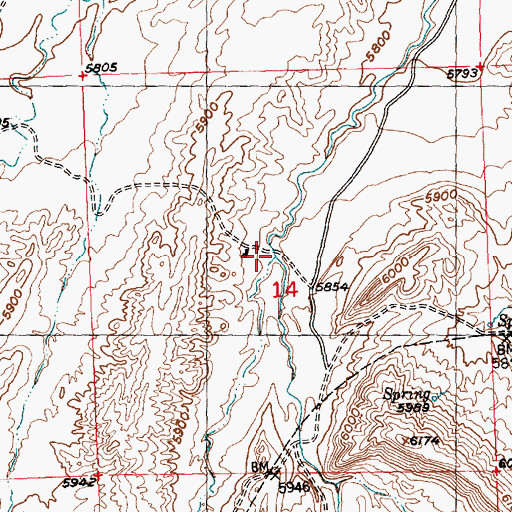 Topographic Map of Blue Gulch, WY