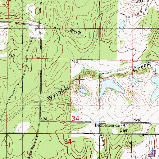 Topographic Map of Jackson Chapel Cemetery, AL