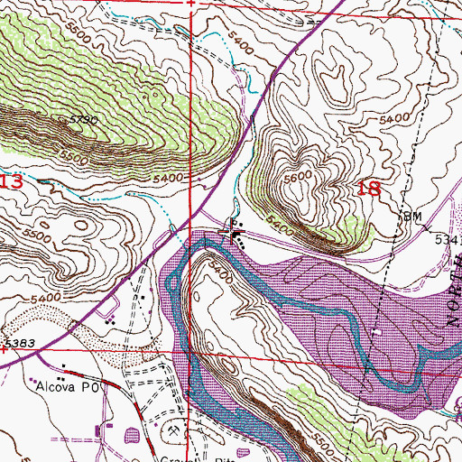 Topographic Map of Blue Gulch, WY