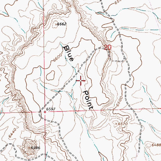 Topographic Map of Blue Point, WY