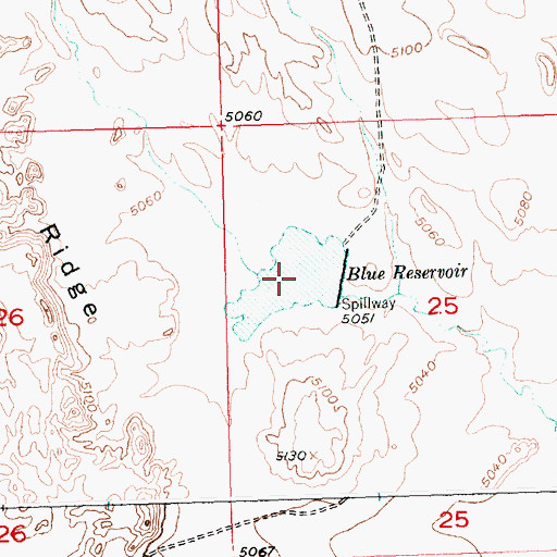 Topographic Map of Blue Reservoir, WY