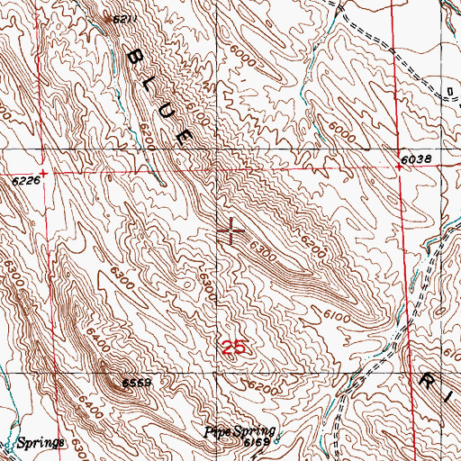 Topographic Map of Blue Ridge, WY
