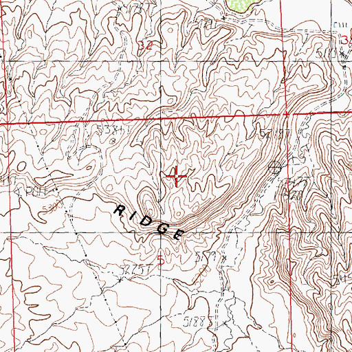 Topographic Map of Blue Ridge, WY