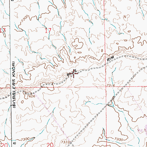 Topographic Map of Blue Rim, WY