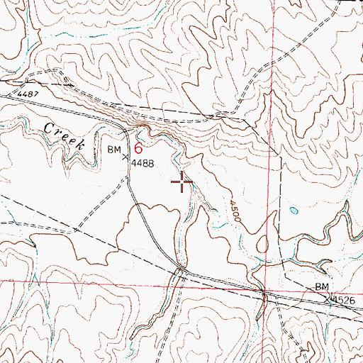 Topographic Map of Blue Springs Draw, WY