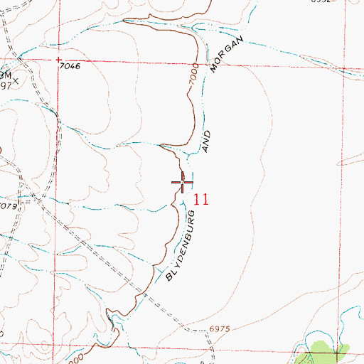 Topographic Map of Blydenburg and Morgan North Ditch, WY