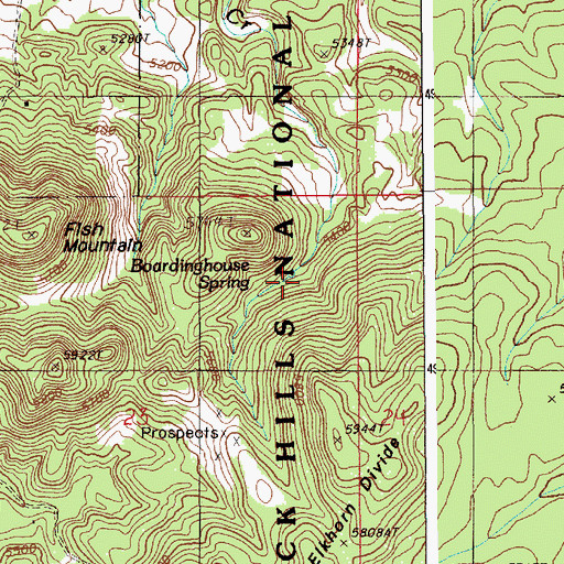 Topographic Map of Boardinghouse Spring, WY