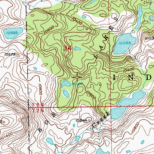 Topographic Map of Bob Lakes, WY