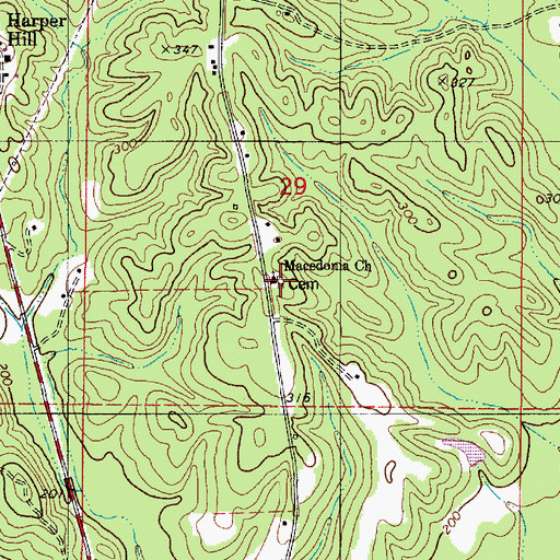 Topographic Map of Macedonia Cemetery, AL