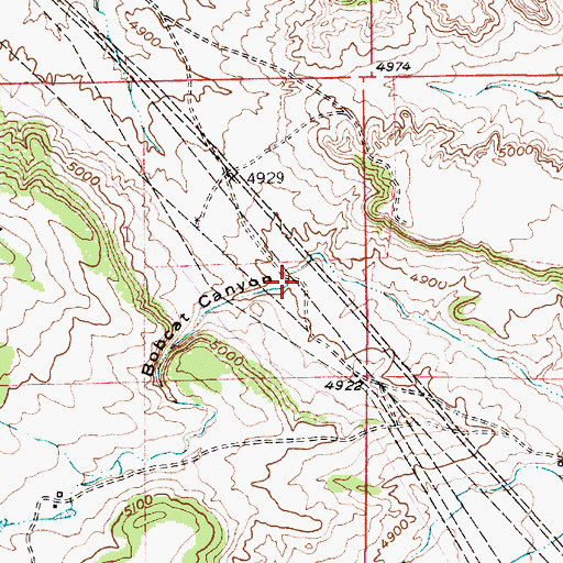 Topographic Map of Bobcat Canyon, WY