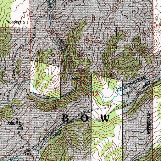 Topographic Map of Bobcat Creek, WY