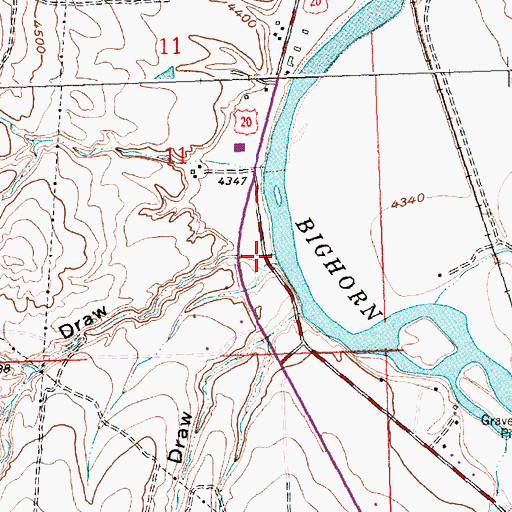Topographic Map of Bobcat Draw, WY