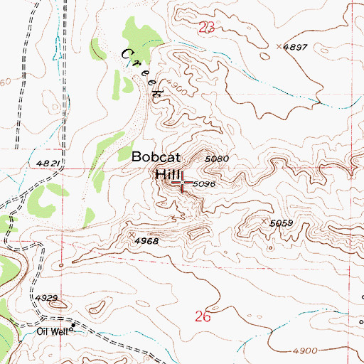 Topographic Map of Bobcat Hill, WY