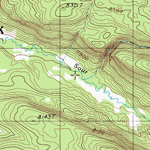 Topographic Map of Bog Creek, WY