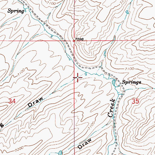 Topographic Map of Bog Draw, WY