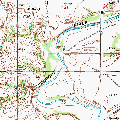 Topographic Map of Boggy Creek, WY