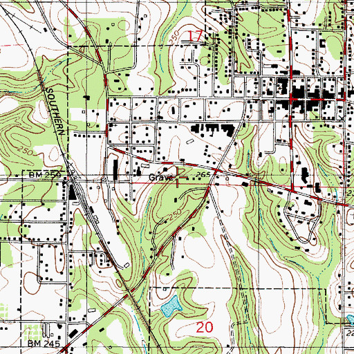Topographic Map of May Cemetery, AL