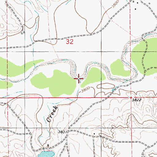 Topographic Map of Boggy Creek, WY