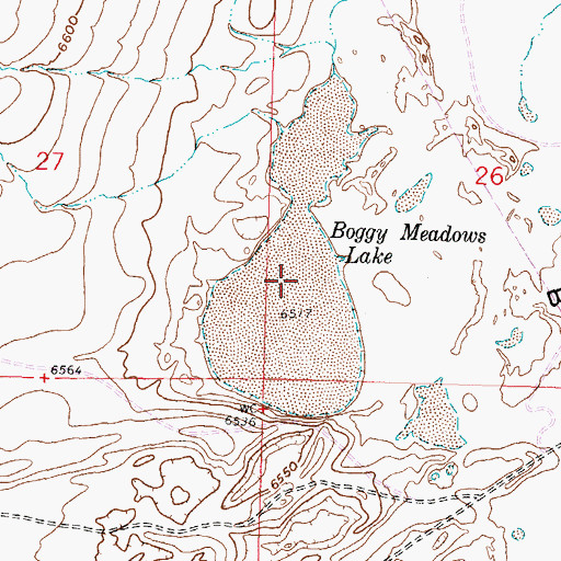 Topographic Map of Boggy Meadows Lake, WY