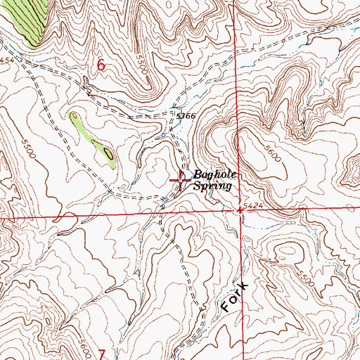 Topographic Map of Boghole Spring, WY