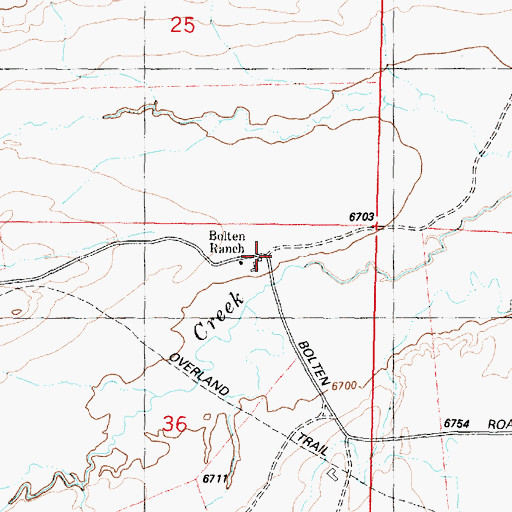 Topographic Map of Bolten Ranch, WY
