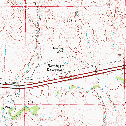 Topographic Map of Bombsite Reservoir, WY