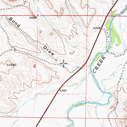 Topographic Map of Bond Draw, WY