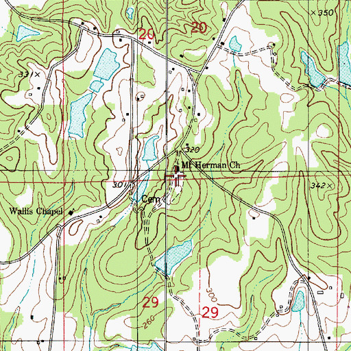 Topographic Map of Mount Herman Cemetery, AL