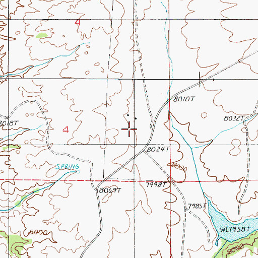 Topographic Map of Borgemans Ranch, WY