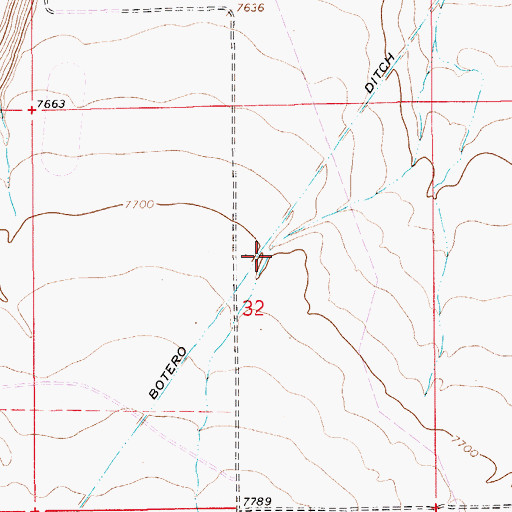 Topographic Map of Botero Ditch, WY