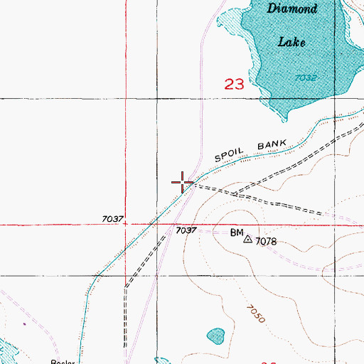 Topographic Map of Boughton Canal, WY