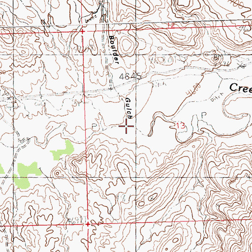 Topographic Map of Boulder Gulch, WY