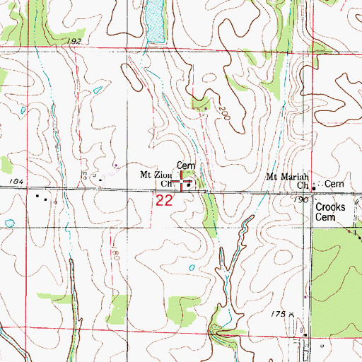 Topographic Map of Mount Zion Cemetery, AL