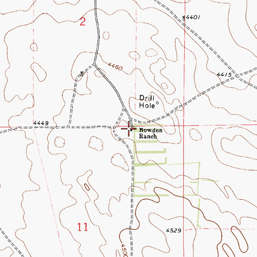 Topographic Map of Bowden Ranch, WY