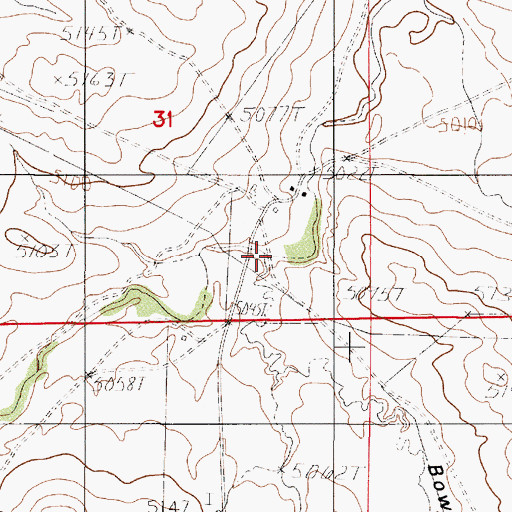 Topographic Map of Bowman Draw, WY