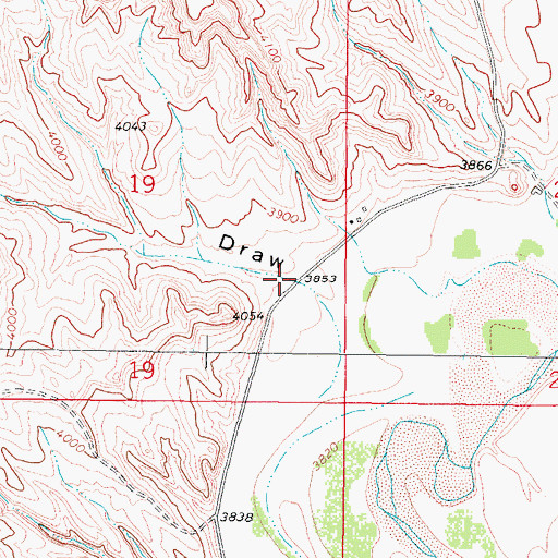 Topographic Map of Bowman Draw, WY