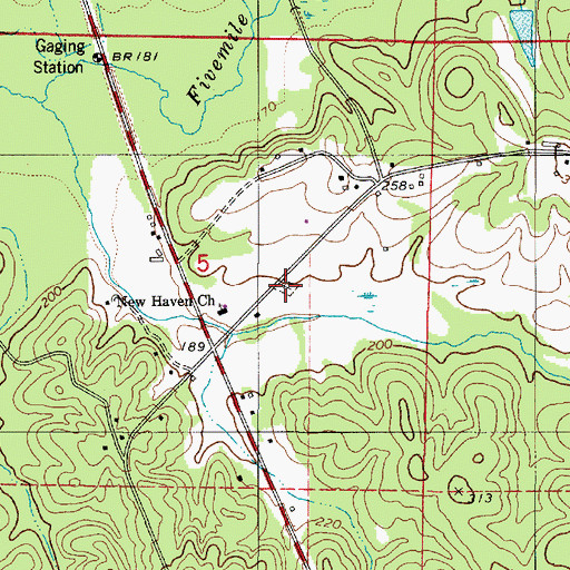 Topographic Map of New Haven Cemetery, AL