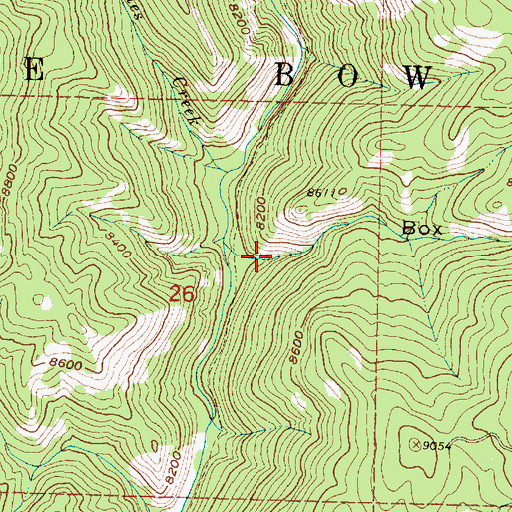 Topographic Map of Box Canyon, WY
