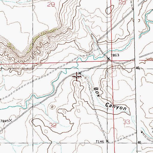 Topographic Map of Box Canyon, WY