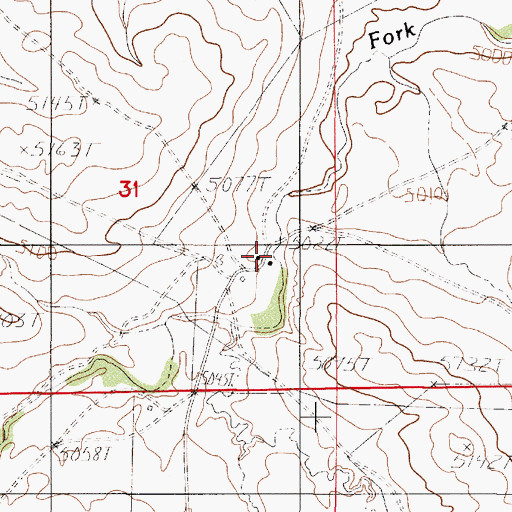 Topographic Map of Box Creek Ranch, WY