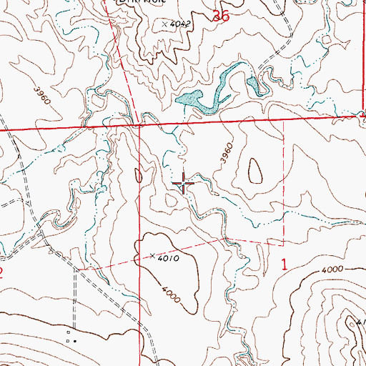 Topographic Map of Box Draw, WY