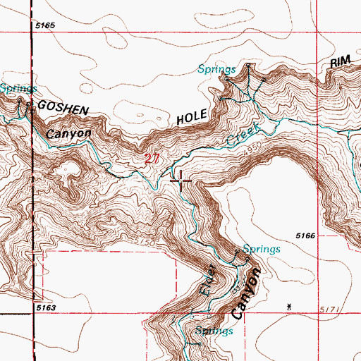 Topographic Map of Box Elder Canyon, WY