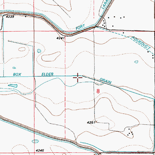 Topographic Map of Box Elder Drain, WY