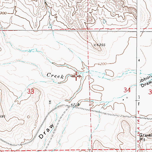 Topographic Map of Box Elder Draw, WY