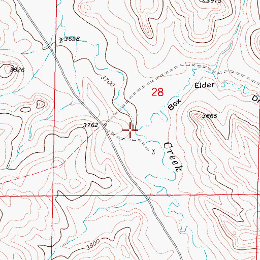Topographic Map of Box Elder Draw, WY