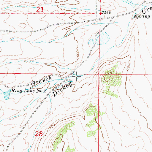 Topographic Map of Box Spring Creek, WY
