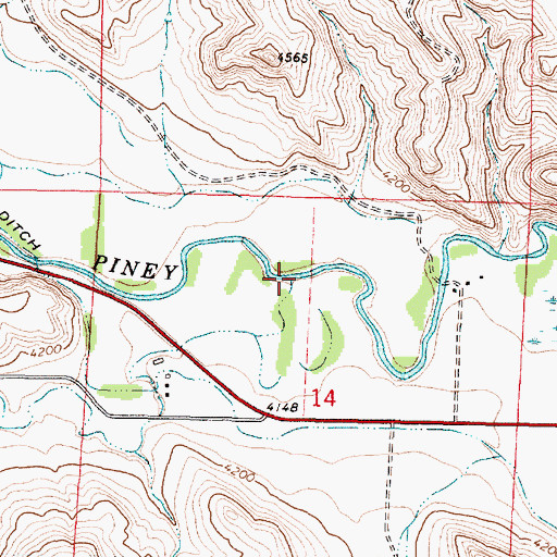 Topographic Map of Boxelder Creek, WY